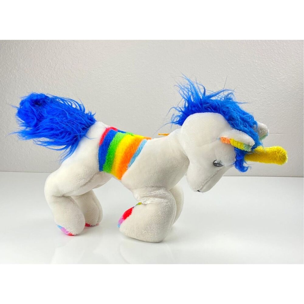 Vintage Superior Toy and Novelty Rainbow Unicorn Plush 21" Stuffed Animal AY1970
